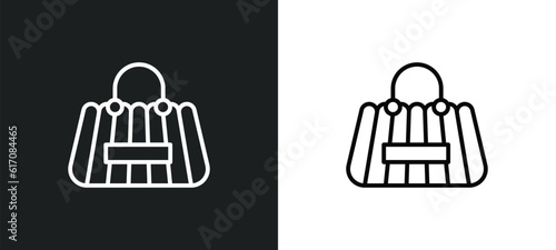 fashion bag line icon in white and black colors. fashion bag flat vector icon from fashion bag collection for web, mobile apps and ui.