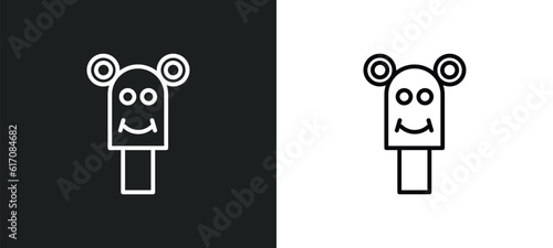line icon in white and black colors. flat vector icon from collection for web, mobile apps and