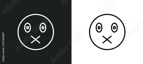 muted emoji line icon in white and black colors. muted emoji flat vector icon from muted emoji collection for web, mobile apps and ui.