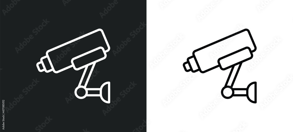 video surveillance line icon in white and black colors. video surveillance flat vector icon from video surveillance collection for web, mobile apps and ui. video surveillance line icon in white and black colors. video surveillance flat vector icon from video surveillance collection for web, mobile apps and ui.