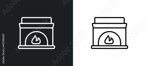 furnace line icon in white and black colors. furnace flat vector icon from furnace collection for web, mobile apps and ui.