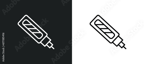 corrector line icon in white and black colors. corrector flat vector icon from corrector collection for web, mobile apps and ui.