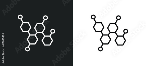 chemical content line icon in white and black colors. chemical content flat vector icon from chemical content collection for web, mobile apps and ui.