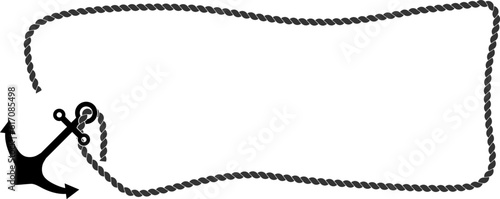 Anchor circular rope frame with copy space fot text or design