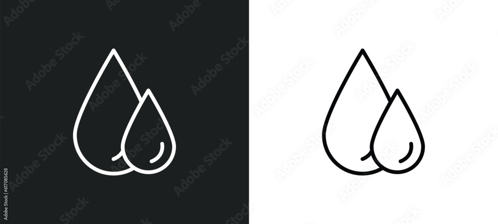 oil drops line icon in white and black colors. oil drops flat vector icon from oil drops collection for web, mobile apps and ui. oil drops line icon in white and black colors. oil drops flat vector icon from oil drops collection for web, mobile apps and ui.