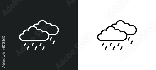 raining line icon in white and black colors. raining flat vector icon from raining collection for web, mobile apps and ui.