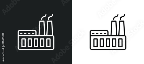 power plant line icon in white and black colors. power plant flat vector icon from power plant collection for web, mobile apps and ui.