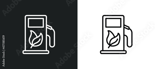 bio fuel line icon in white and black colors. bio fuel flat vector icon from bio fuel collection for web, mobile apps and ui.