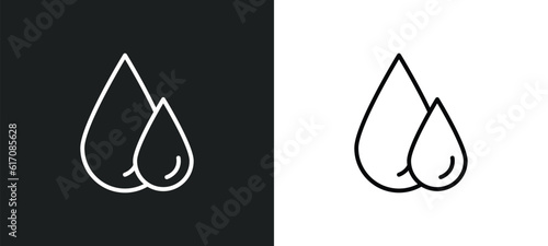 oil drops line icon in white and black colors. oil drops flat vector icon from oil drops collection for web, mobile apps and ui.