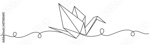 Line art vector illustration of an bird origami