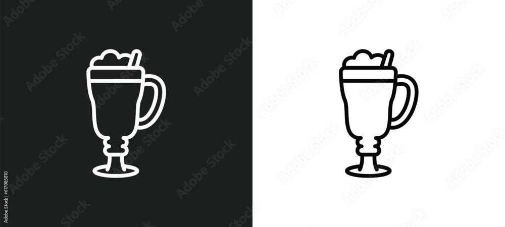 latte line icon in white and black colors. latte flat vector icon from latte collection for web, mobile apps and ui.