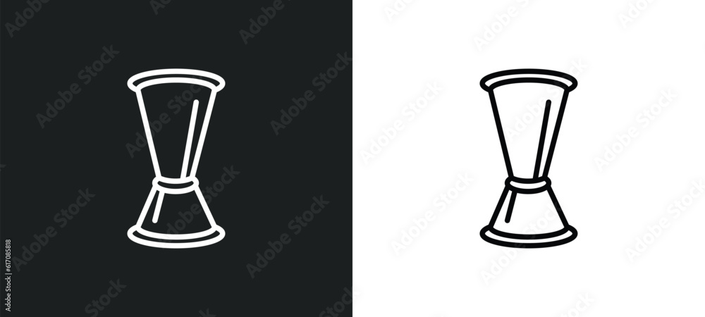 jigger line icon in white and black colors. jigger flat vector icon from jigger collection for web, mobile apps and ui.