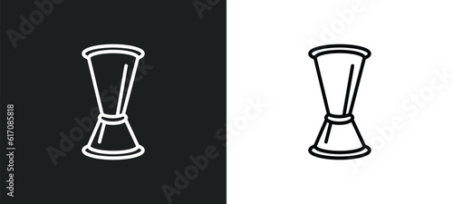jigger line icon in white and black colors. jigger flat vector icon from jigger collection for web, mobile apps and ui. photo