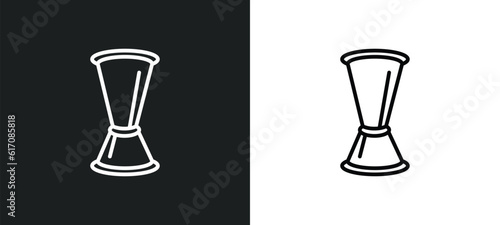 jigger line icon in white and black colors. jigger flat vector icon from jigger collection for web, mobile apps and ui.