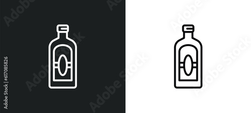 herbal liquor line icon in white and black colors. herbal liquor flat vector icon from herbal liquor collection for web, mobile apps and ui.