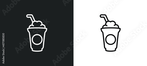 frappuccino line icon in white and black colors. frappuccino flat vector icon from frappuccino collection for web, mobile apps and ui.
