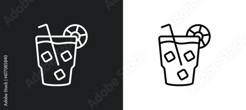 cuba libre line icon in white and black colors. cuba libre flat vector icon from cuba libre collection for web, mobile apps and ui.