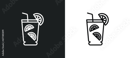 caipirinha line icon in white and black colors. caipirinha flat vector icon from caipirinha collection for web  mobile apps and ui.