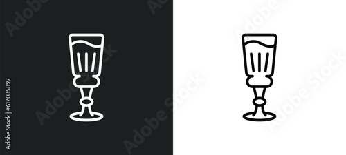absinthe line icon in white and black colors. absinthe flat vector icon from absinthe collection for web, mobile apps and ui.