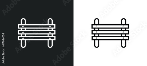 paddock line icon in white and black colors. paddock flat vector icon from paddock collection for web, mobile apps and ui.