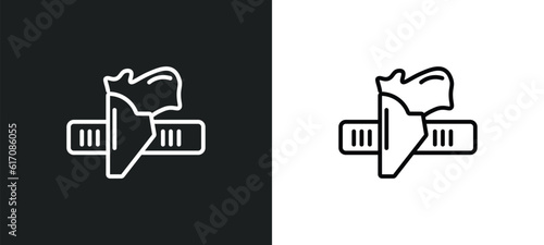 holster line icon in white and black colors. holster flat vector icon from holster collection for web, mobile apps and ui.