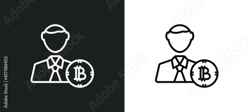 banker line icon in white and black colors. banker flat vector icon from banker collection for web, mobile apps and ui.