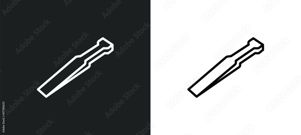 wedge tool line icon in white and black colors. wedge tool flat vector icon from wedge tool collection for web, mobile apps and ui. wedge tool line icon in white and black colors. wedge tool flat vector icon from wedge tool collection for web, mobile apps and ui.