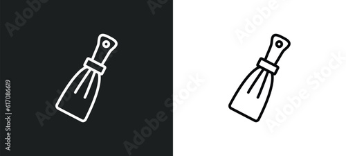 scratcher tool line icon in white and black colors. scratcher tool flat vector icon from scratcher tool collection for web, mobile apps and ui.