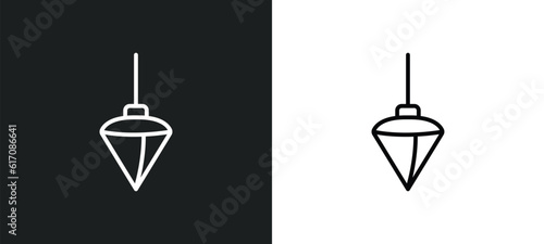 plumb bob line icon in white and black colors. plumb bob flat vector icon from plumb bob collection for web, mobile apps and ui.