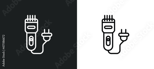 clippers line icon in white and black colors. clippers flat vector icon from clippers collection for web, mobile apps and ui.