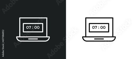 morning work line icon in white and black colors. morning work flat vector icon from morning work collection for web, mobile apps and ui.