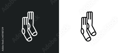 men socks line icon in white and black colors. men socks flat vector icon from men socks collection for web, mobile apps and ui.