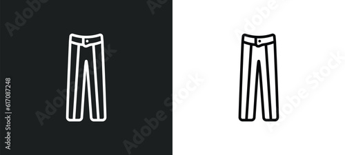 oxford wave suit pants line icon in white and black colors. oxford wave suit pants flat vector icon from oxford wave suit pants collection for web, mobile apps and ui.
