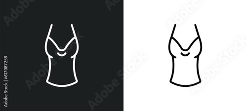 camisole line icon in white and black colors. camisole flat vector icon from camisole collection for web, mobile apps and ui.