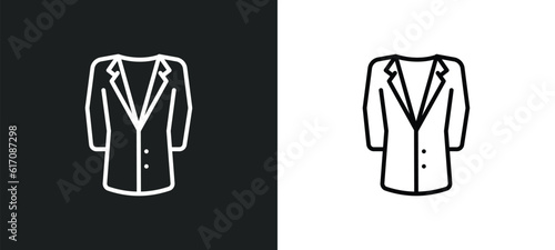 suit jacket line icon in white and black colors. suit jacket flat vector icon from suit jacket collection for web  mobile apps and ui.
