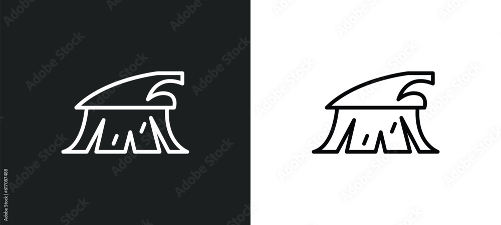 wiping brush line icon in white and black colors. wiping brush flat vector icon from wiping brush collection for web, mobile apps and ui.