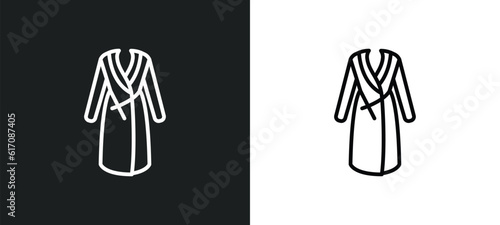housecoat line icon in white and black colors. housecoat flat vector icon from housecoat collection for web, mobile apps and ui.