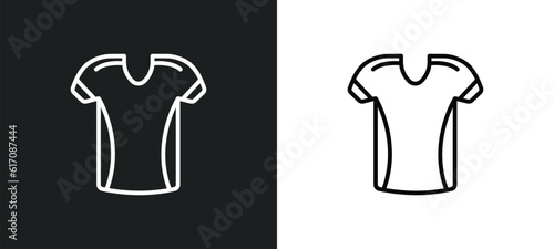jersey line icon in white and black colors. jersey flat vector icon from jersey collection for web, mobile apps and ui.
