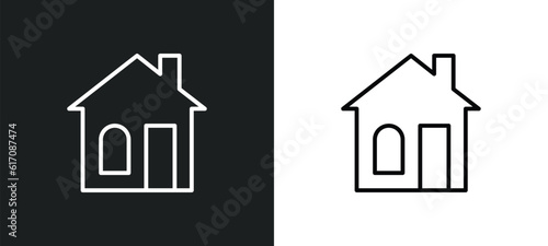 house line icon in white and black colors. house flat vector icon from house collection for web, mobile apps and ui.