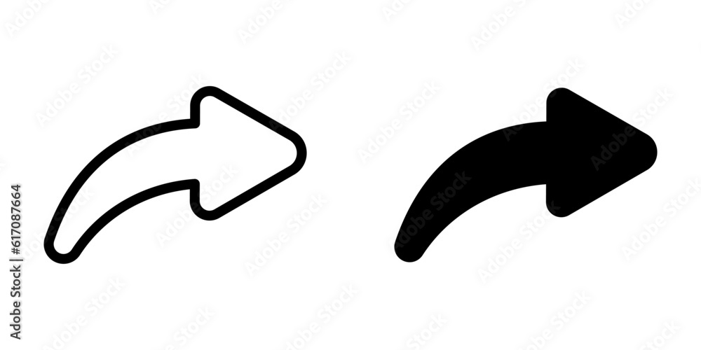 Forward icon. Arrow simple icon. Vector illustration Forward icon. Arrow simple icon. Vector illustration