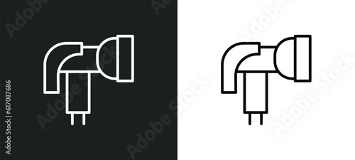 garden hose line icon in white and black colors. garden hose flat vector icon from garden hose collection for web, mobile apps and ui.