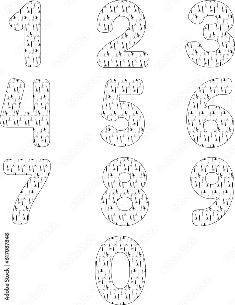Set of numbers medical background.