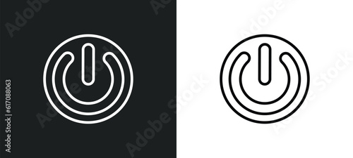 car ignition line icon in white and black colors. car ignition flat vector icon from car ignition collection for web, mobile apps and ui.
