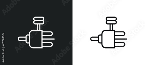 car distributor line icon in white and black colors. car distributor flat vector icon from car distributor collection for web, mobile apps and ui.