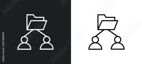 users interconnected line icon in white and black colors. users interconnected flat vector icon from users interconnected collection for web, mobile apps and ui.