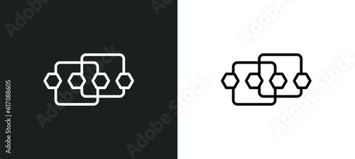points connected chart line icon in white and black colors. points connected chart flat vector icon from points connected chart collection for web, mobile apps and ui.