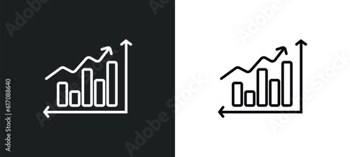 profit chart line icon in white and black colors. profit chart flat vector icon from profit chart collection for web, mobile apps and ui.