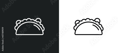 mexican food line icon in white and black colors. mexican food flat vector icon from mexican food collection for web, mobile apps and ui.