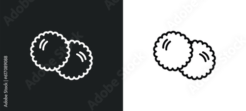 pita bread line icon in white and black colors. pita bread flat vector icon from pita bread collection for web, mobile apps and ui.