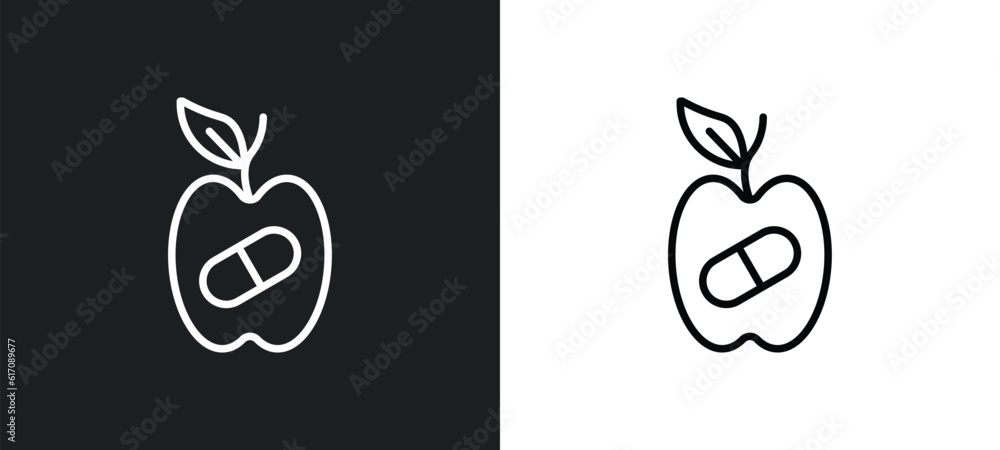 synthetic food line icon in white and black colors. synthetic food flat vector icon from synthetic food collection for web, mobile apps and ui.